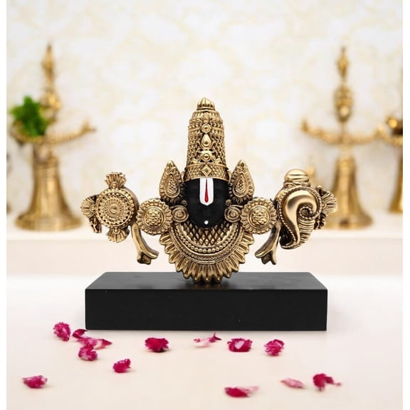 NATRIEL Lord Tirupati Balaji Face Idol for Car Dashboard and Home Décor