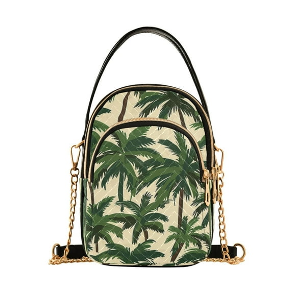 ALAZA Chain Crossbody Bags for Women Tropical Palm Trees Shoulder Handbag Phone Purse