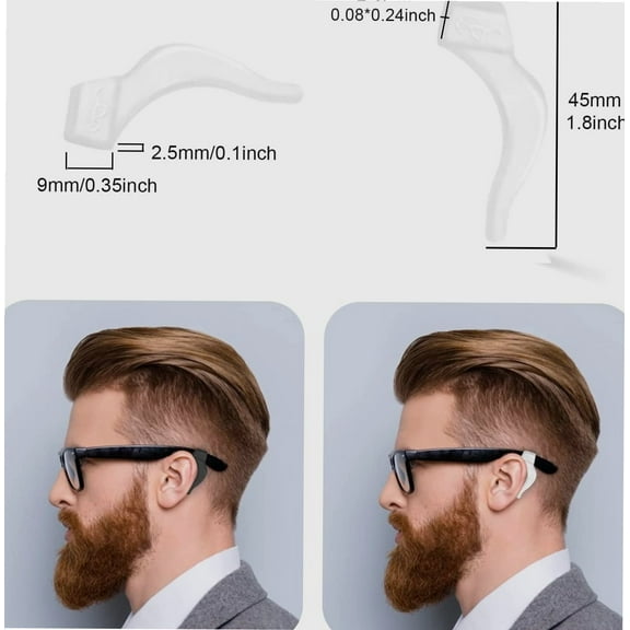 16 Pairs Glasses Ear Grip, Anti-Slip Glasses Ear Hook Comfort Silicone Eyeglasses Ear Cushion For Glasses Sunglasses Reading Glasses Retainers for Kids Adults (Clear)