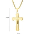 thumbnail image 3 of Men Necklaces & Pendants Male Cross Necklace Punk 14K Yellow Gold Chain Fashion jewelry, 3 of 7