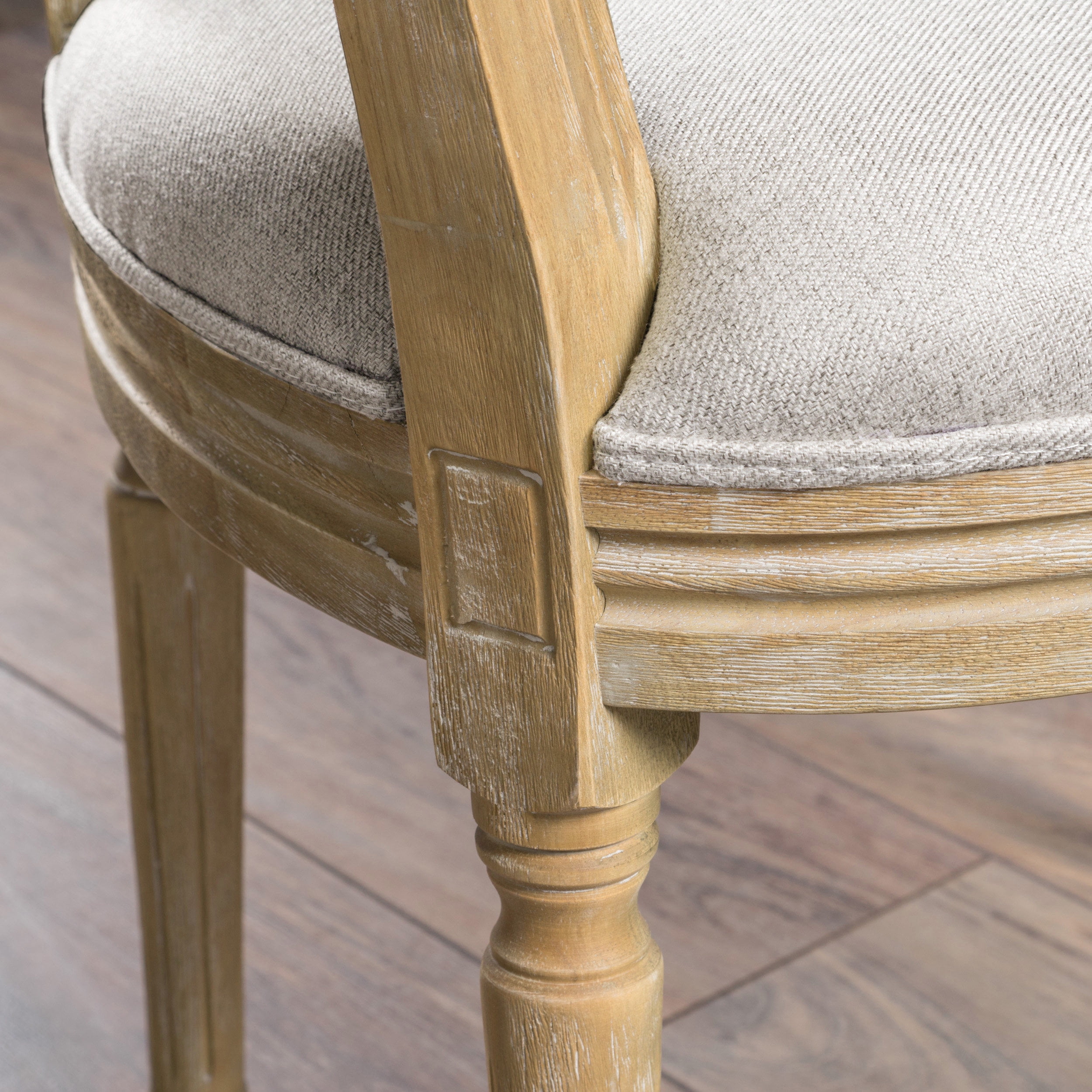Woven Paths Phinnaeus Indoor Rustic Fabric Dining Chairs, Set of 2, Natural