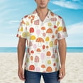 thumbnail image 4 of Kll Men'S Hawaiian Shirt Short Sleeve Button Down Beach Shirts-Cute Cartoon Mushrooms, 4 of 8