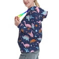 thumbnail image 2 of Lsque Dinosaur Pattern Casual Women's Hoodie,Hooded Sweatshirt with Kangaroo Pocket,Pullover Hoodie with Eye-catching Drawstrings-XX-Large, 2 of 7