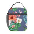 thumbnail image 1 of YFYANG Sac à Lunch Portable Réutilisable Adulte / Enfants, Motif Fleur Tropicale Aquarelle Mains Libres Poignée à Boucle Isolation / Sac Froid pour École, Travail, Pique-Niques, Voyage, 1 of 6
