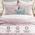 thumbnail image 3 of IR Imperial Rooms 3-Piece Velvet Bedspread Set, Floral Ultrasonic Embossed Quilt, Queen, Pink (Pack of 2), 3 of 9