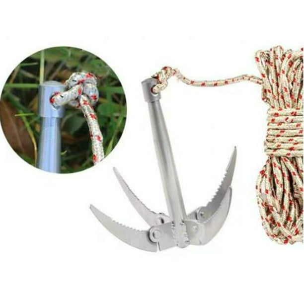 Carootu Folding Boats Anchor Grappling Hook Survival Tool With Rope Fishing Supplies Other Style : B