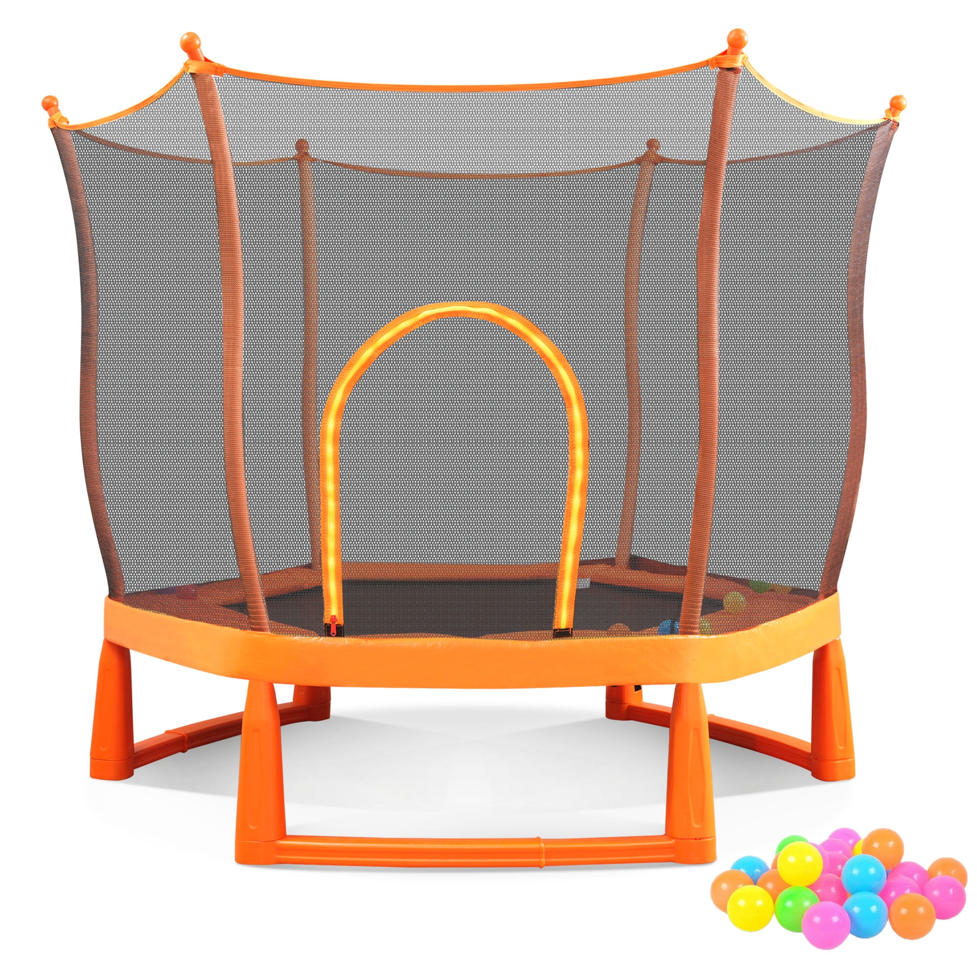 JumpKing 7.5 Foot Trampoline with Enclosure Black Yellow Walmart