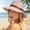 Light Pink, variant on Women's Straw Panama Hat, UPF 50 Wide Brim Foldable Summer Sun Hat, Lightweight Breathable Beach Travel Cap with Denim Rope for Wedding Party Daily Wear Blackish Green