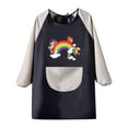 thumbnail image 4 of ZXLBBD Kids Art Smock with Long Sleeves Painting Apron for Child Boys Girls Craft Protective Coverall with Pocket Casual Relaxed Fit, 4 of 5