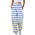 thumbnail image 2 of Wiyuqeen Womens Sweatpants Drawstring Waisted Lounge Pants Loose Fit Trouser Elastic Bottom Slacks with Pockets Stripes Printed Clothes 2024, 2 of 5