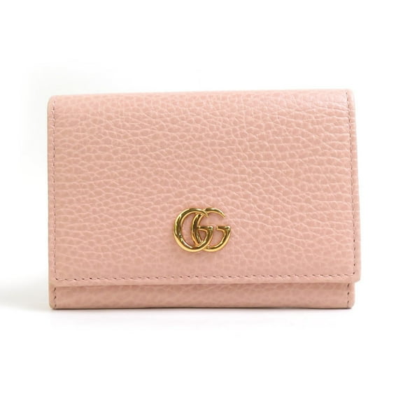 Pre-Owned GUCCI Business Card Holder/Card Case Holder GG Marmont Leather Pink Women's... (Good)