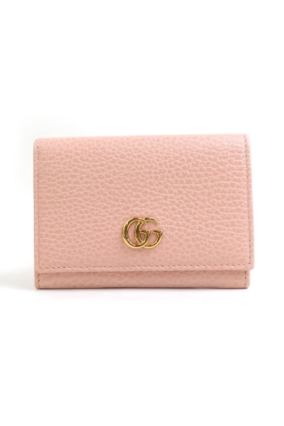 Pre-Owned GUCCI Business Card Holder/Card Case Holder GG Marmont Leather Pink Women's... (Good)