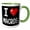 Green/White, variant on 3drose, Geeky Old School Pixelated Pixels 8-bit I Heart I Love Macros, 11oz Magic Transforming Mug