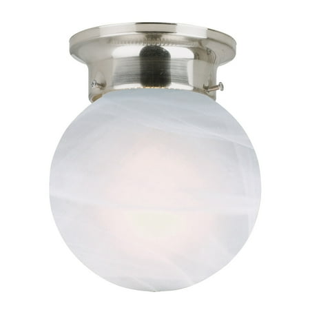 - Design House 511592 Millbridge 1-Light Ceiling Light, Alabaster Glass, Satin Nickel