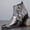 Silvery, variant on Men's Snake Embossed Chelsea Boots, Gradient Color Pointed Toe Ankle Dress Boots with Medium Heel, Stylish High-Top Formal Shoes for Parties, Weddings & Office Wear