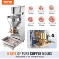 thumbnail image 2 of VEVOR Commercial Meatball Forming Machine, 280 PCs/min 1100W Electric Fish Beef Pork Ball Making Tool,with 18/20/22/26/30/32 mm Models, 2 of 9