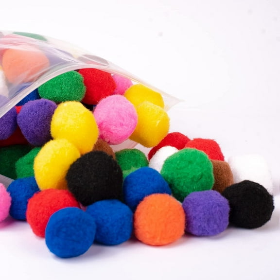 Adeweave 1.5 Inch 100 Pom poms – Multicolor craft Pompoms for DIY Art and Crafts
