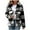 Black, variant on Womens Jackets Warm Winter Casual Button Down Stand Collar Long Sleeve Shaggy Outwear Coats Pink, S