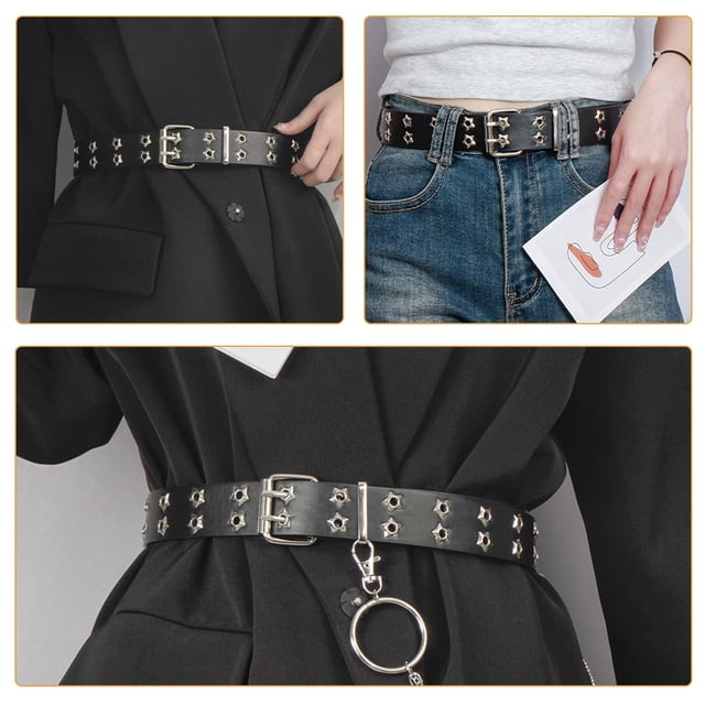 AURARMLET Cinturón Punk Negro Con Para Mujer Ideal Para Combinar Con Y Jeans