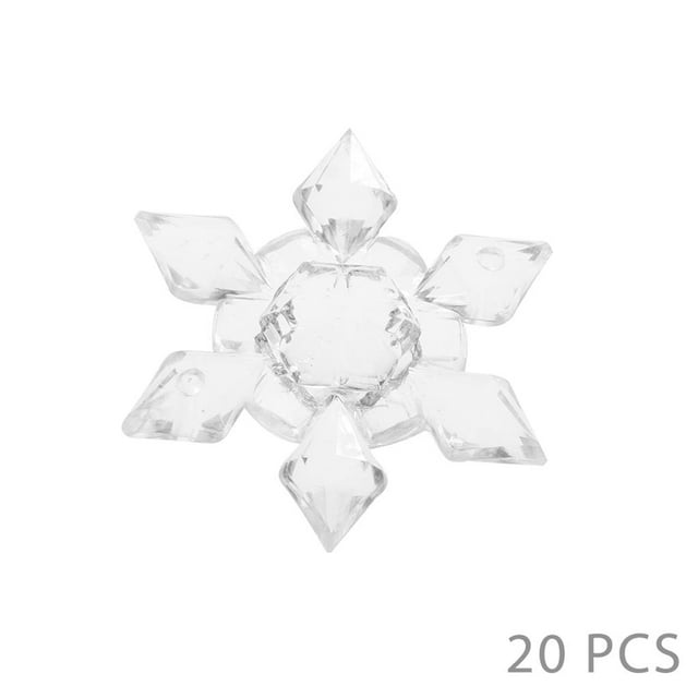 Advancent 20 unids/set forma de copo de nieve de Navidad cristal transparente acrílico diamantes de imitación Flatback cabujón DIY artesanía Kits de decoración para fiestas