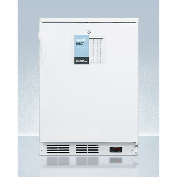 24" wide auto defrost all-refrigerator with lock, digital thermostat, internal fan, door storage, and access port for user-provided monitoring equipment