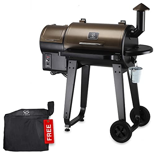 Z GRILLS ZPG-450A 2020 Upgrade Wood Pellet Grill & Smoker 6 in 1 BBQ Grill Auto Temperature Control, 450 Sq in Bronze