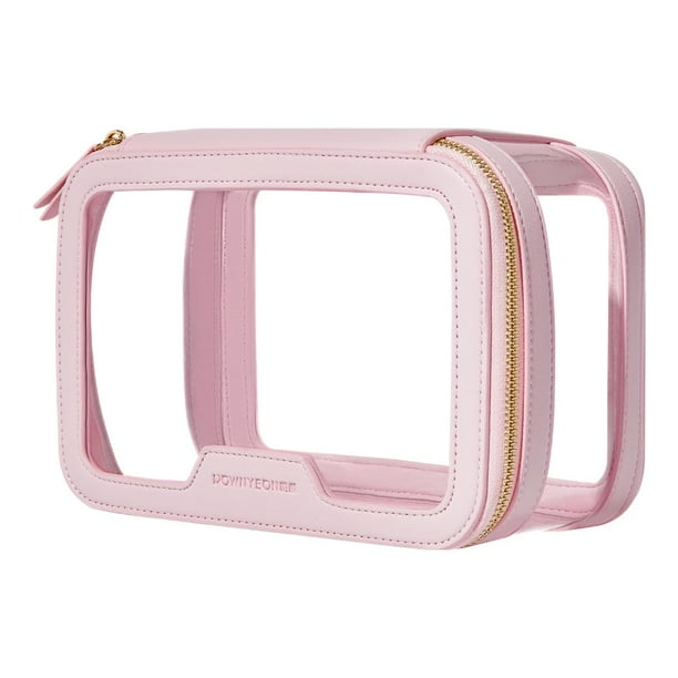 Estuche de maquillaje Rownyeon, bolsa de aseo transparente, organizador de viaje, rosa
