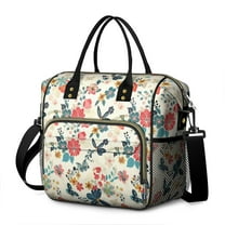 OBREWU Pioneer Flower Womens Lunch Box for Work,Insulated Large Pioneer Flower Lunch Bag for Women,Loncheras Para Mujer,Leakproof Adult Lunch Bag for Work,Beach,Travel,Picnic,Camping