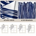 thumbnail image 5 of Vintage Wave Lines Swag Valances for Windows 2 Pack, Kitchen Window Curtains 36 Inch Length, Classic Minimalist Striped Navy Blue Privacy Swag Curtains for Living Room/Bathroom 36"x36", 5 of 8