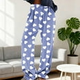 thumbnail image 5 of hotojiny Womens Fuzzy Pajama Pants Soft Fleece Pj Bottoms Plus Size Cozy Sherpa Lounge Sleepwear Heart Warm Pants, 5 of 6