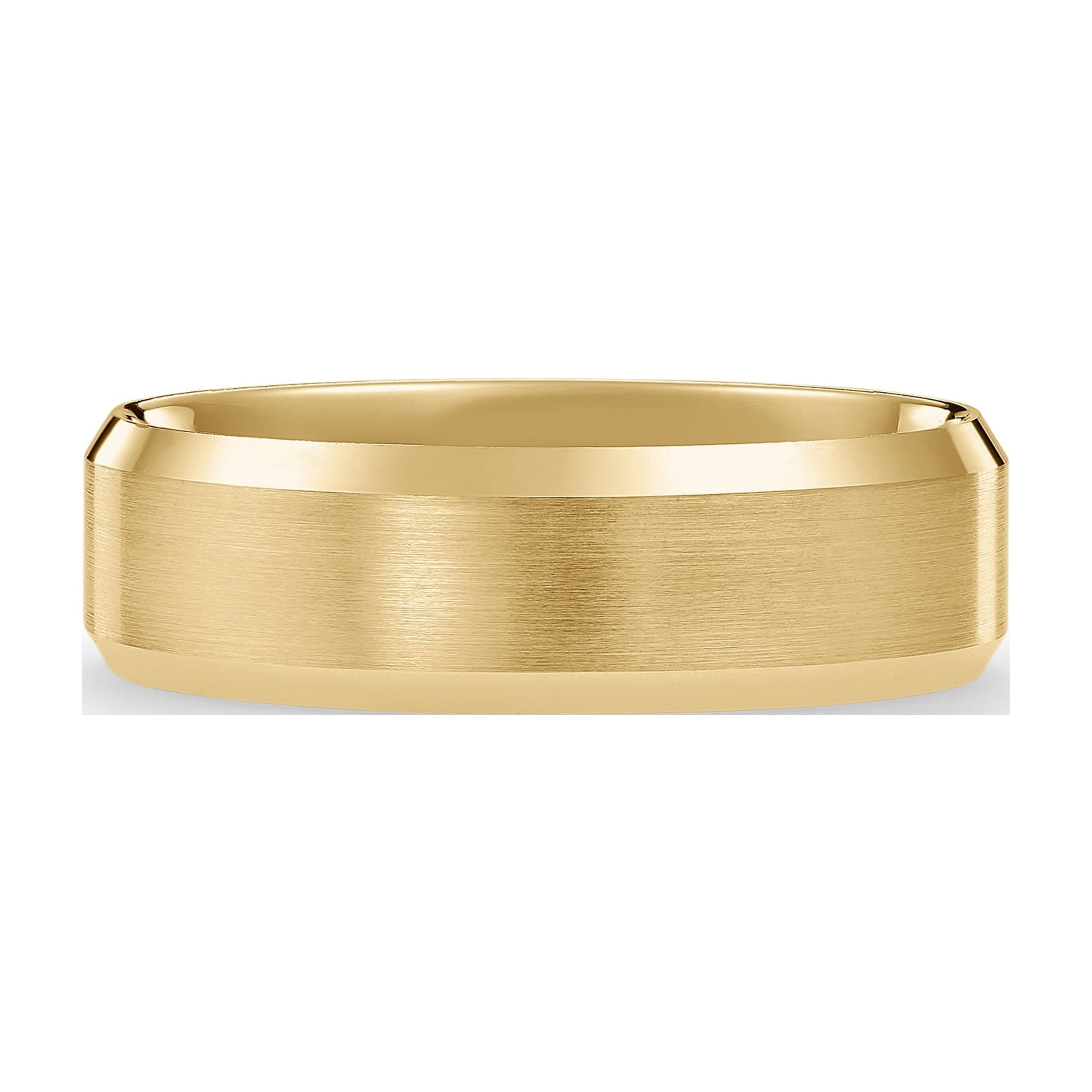 Men's 14K Yellow Gold 6MM Comfort Beveled Edge Wedding Band (Available Ring Sizes 8-12 1/2) Size 9