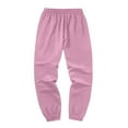 thumbnail image 4 of Hogleaql 2 Piece Solid Sweatsuits Men Lightweight Long Sleeve Sweatshirt Hooded Casual Sweatpants Mens Sets Solid Color Soft Dressy Loose Tracksuit with Pocket Pink 2XL, 4 of 4