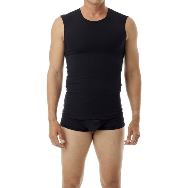 Underworks Mens Performance Cotton Compression Muscle Shirt - for Workouts, Slimming, and as Undershirt