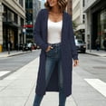 thumbnail image 4 of cocolona Womens Cable Knit Long Sweater Cardigan Loose Casual Hooded Long Sleeve Sweater Solid Color Trendy Fall Tunic Cardigan, 4 of 5