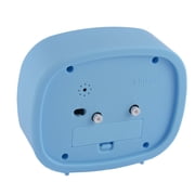Unique Bargains Household Office Desktop Plastic Oval Silent Battery Powered Arabic Number Alarm Clock Blue