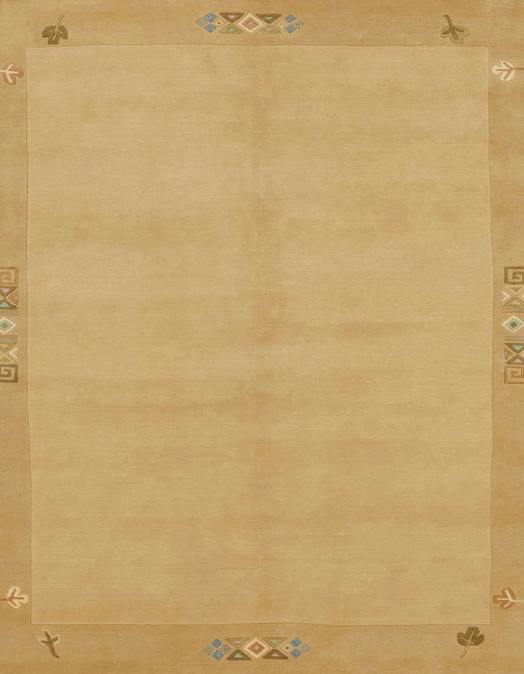 Ahgly Company Indoor Rectangle Abstract Yellow Abstract Area Rugs, 5' x