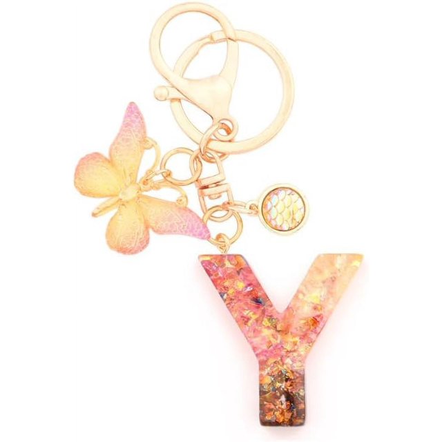 Letter Keychain,26 Letters A-Z Decorative Letter Keychain,Name Keychain for Women Girls Men Teenager Gift