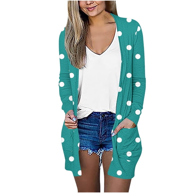 Pompotops Cardigan à Manches Longues à Rayures Imprimées pour Femmes, Manteau/veste Décontracté en Liquidation