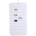 thumbnail image 2 of Pockets Hanging Organiser Double Sided Jewellery Holder Hanging Jewellery Organiser with 80 Clear Pockets for Necklaces Bracelets Rings Earrings，White, 2 of 7