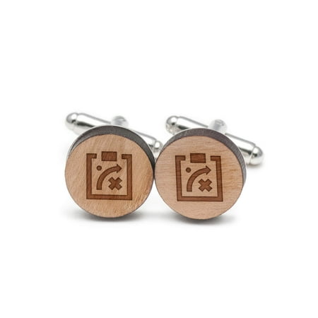 Symbol Cufflinks Cufflinks - Economics Symbols Cufflinks, Wood Cufflinks Hand Made in the USA