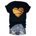 thumbnail image 3 of DDAPJ pyju Basketball Heart T Shirt for Women Funny Cute Graphic Tees Summer Short Sleeve Crewneck Tee Tops Basketball Mom Life Game Day T-Shirt Black L, 3 of 6