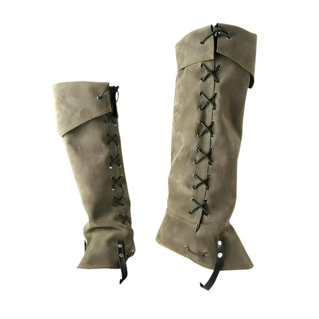 GUOOL Medieval Pirate Boot Covers Leg Gaiters for Themed Parties Stage Performance Green