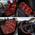 thumbnail image 2 of LedBack Skull Printed Car Seat Cover Full Set Automotive Steering Wheel Covers Decorative Car Rear View Mirror Protector Non Slip Armrest Pads Covers Auto Interior Accessories Set of 15, Red, 2 of 3