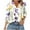 Yellow, variant on Njagoc3 Womens V - Neck 3/4 Sleeve Top, White - Purple Floral Print Shirt, Feminine for Garden Parties