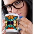 thumbnail image 2 of 3drose, Georgia, Tbilisi. Old Town, Georgian Building with Stained Glass, 15oz Two-tone Blue Mug, 2 of 6