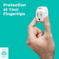 thumbnail image 4 of KMC Surge Tap Mini Wall Mount Surge Protector, 5-Pack, Single-Outlet, 640 Joules, White, 4 of 11