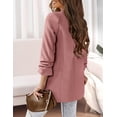 thumbnail image 2 of Blazer PRETTYGARDEN para mujer, manga larga, solapa abierta en la parte delantera, rosa, 2 of 6