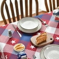 thumbnail image 4 of 4th of July Tablecloth 52x70 Inch Rectangular, Patriotic Red Buffalo Plaid Stars Independence Day Memorial Day Table Cover for Party Picnic Dinner Decor, 4 of 6