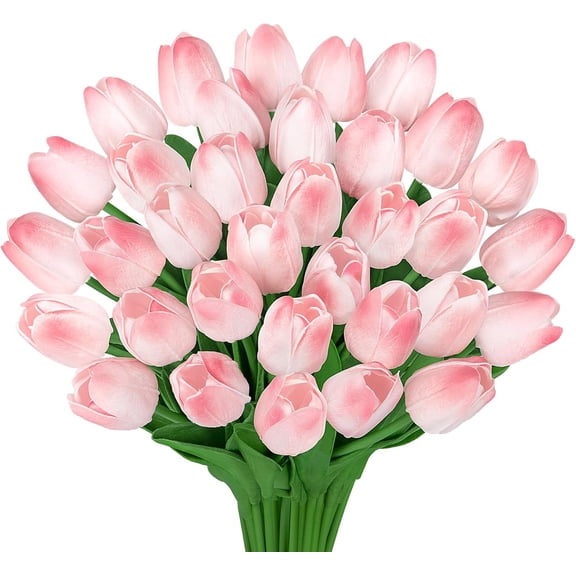 30 Pcs Multicolor Fake Tulips Artificial Flowers for Decoration, Real Touch PU Faux Tulips Flowers Arrangement Artificial Plants Indoor for Home Decor Wedding Mother's Day Spring Easter Decorations