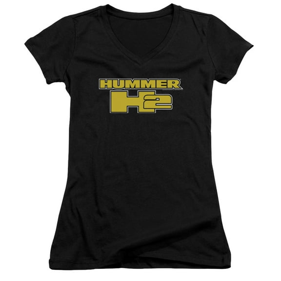 Hummer - H2 Block Logo - Juniors Cap Sleeve V-Neck Shirt - Large